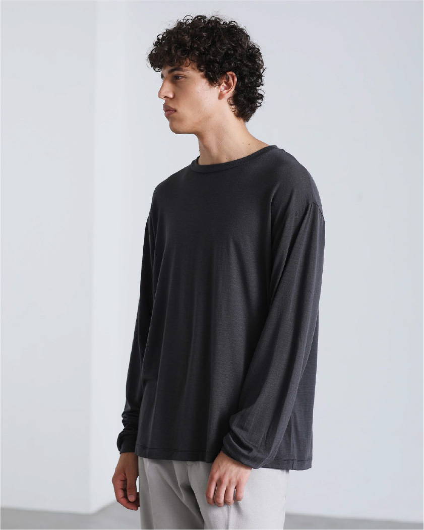 LIFiLL WOOLISH STRETCH LONGSLEEVE TEEグレー LIFiLL（リフィル）公式｜WOOLISH（ウーリッシュ）ストレッチ ロング